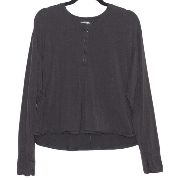 Athleta Canyon Henley Top Black Size Large - Picture 3 of 5